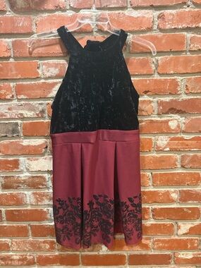 Trixxi Crushed Velvet Halter Dress Womens XL